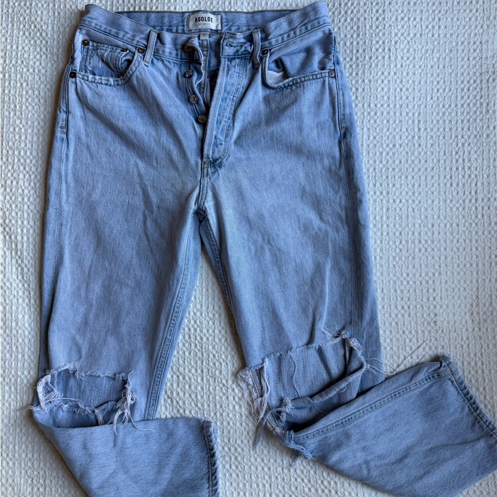 Agolde Light Blue Button-Fly Jeans